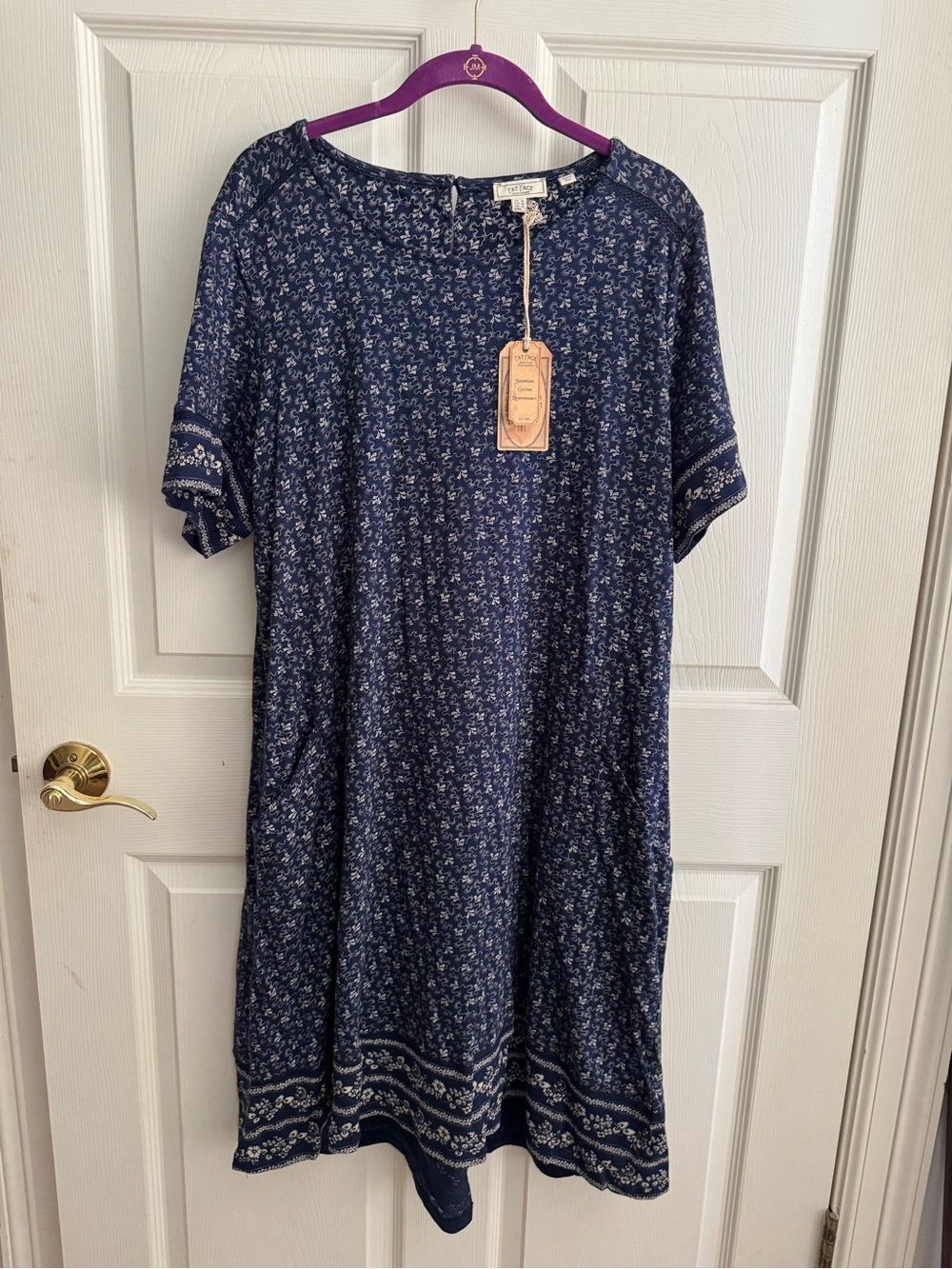 Women’s Navy Floral Short Sleeve Dress FatFace